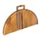 Hello Honey® 26" Natural & Gold Round Mango Wood Folding Cheese & Serving Board